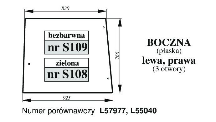 John Deere SG2 1640,3140 - BOK L/P S109 (3 OTWORY) BEZBARWNA