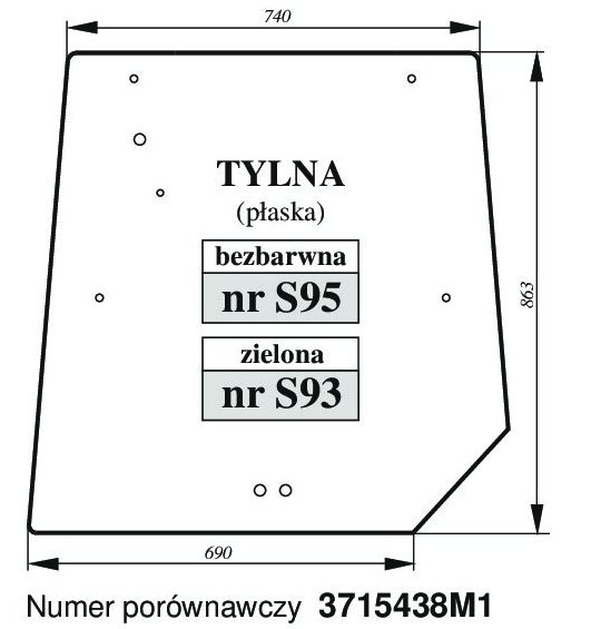 Massey Ferguson SERIA 6100,SERIA 6400 - TYŁ S95 BEZBARWNA