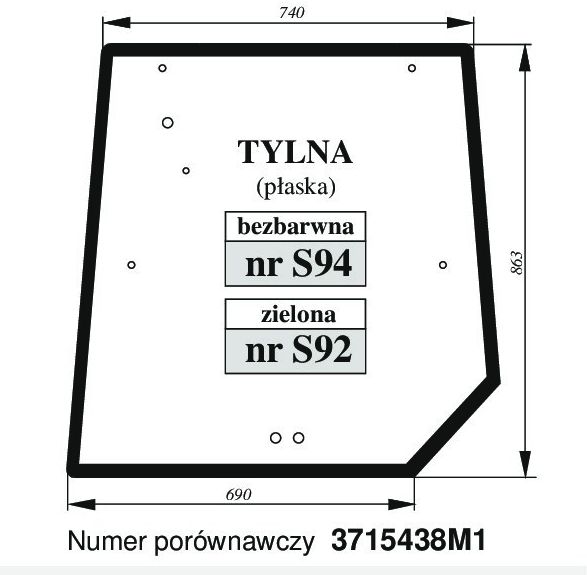 Massey Ferguson SERIA 6100,SERIA 6400 - TYŁ S94 BEZBARWNA
