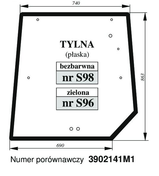 Massey Ferguson 6100, 8100 - TYŁ S98 BEZBARWNA