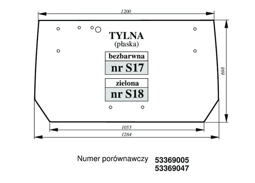 Zetor Proxima Forterra - TYŁ S17 BEZBARWNA