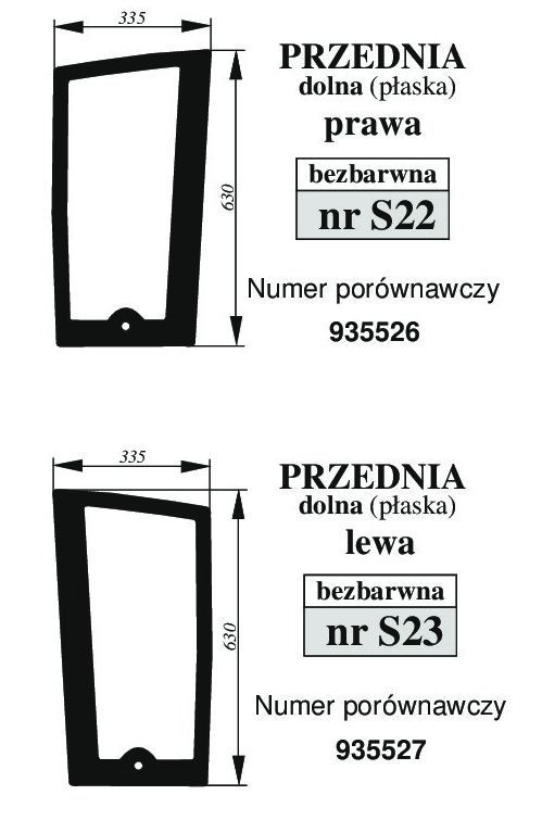 Zetor Major - PRZÓD DÓŁ L/P S22/S23 BEZBARWNA