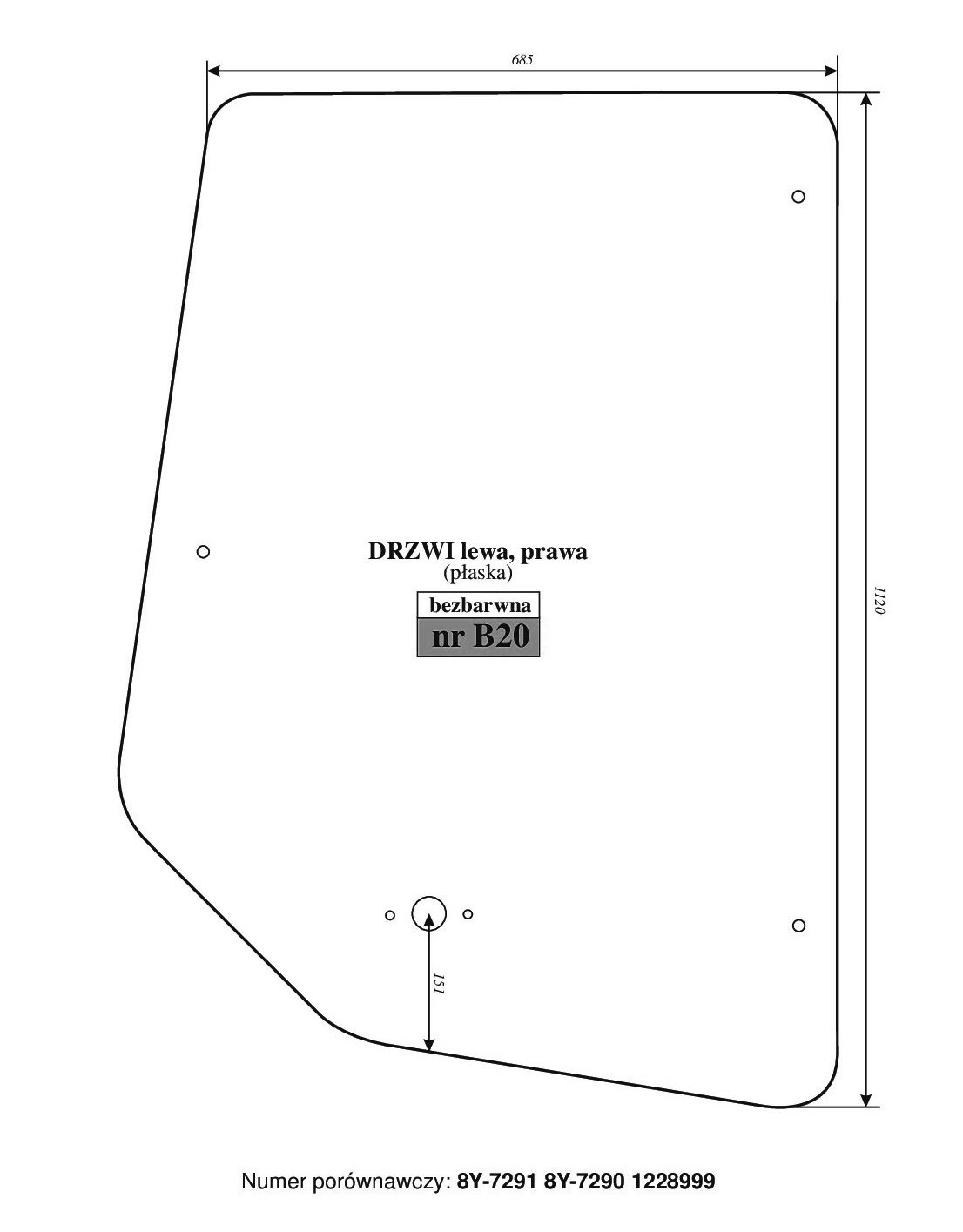 CAT 416C - DRZWI L/P B20 BEZBARWNA