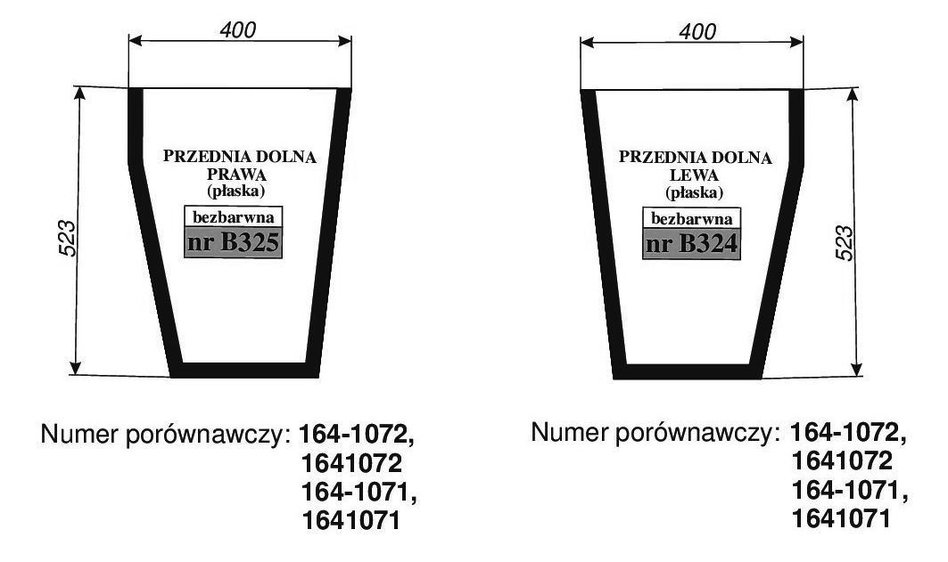 CAT 416D 420D 424D 428D 430D 432D 438D 442D 446D - PRZÓD DÓŁ L/P B324/B325