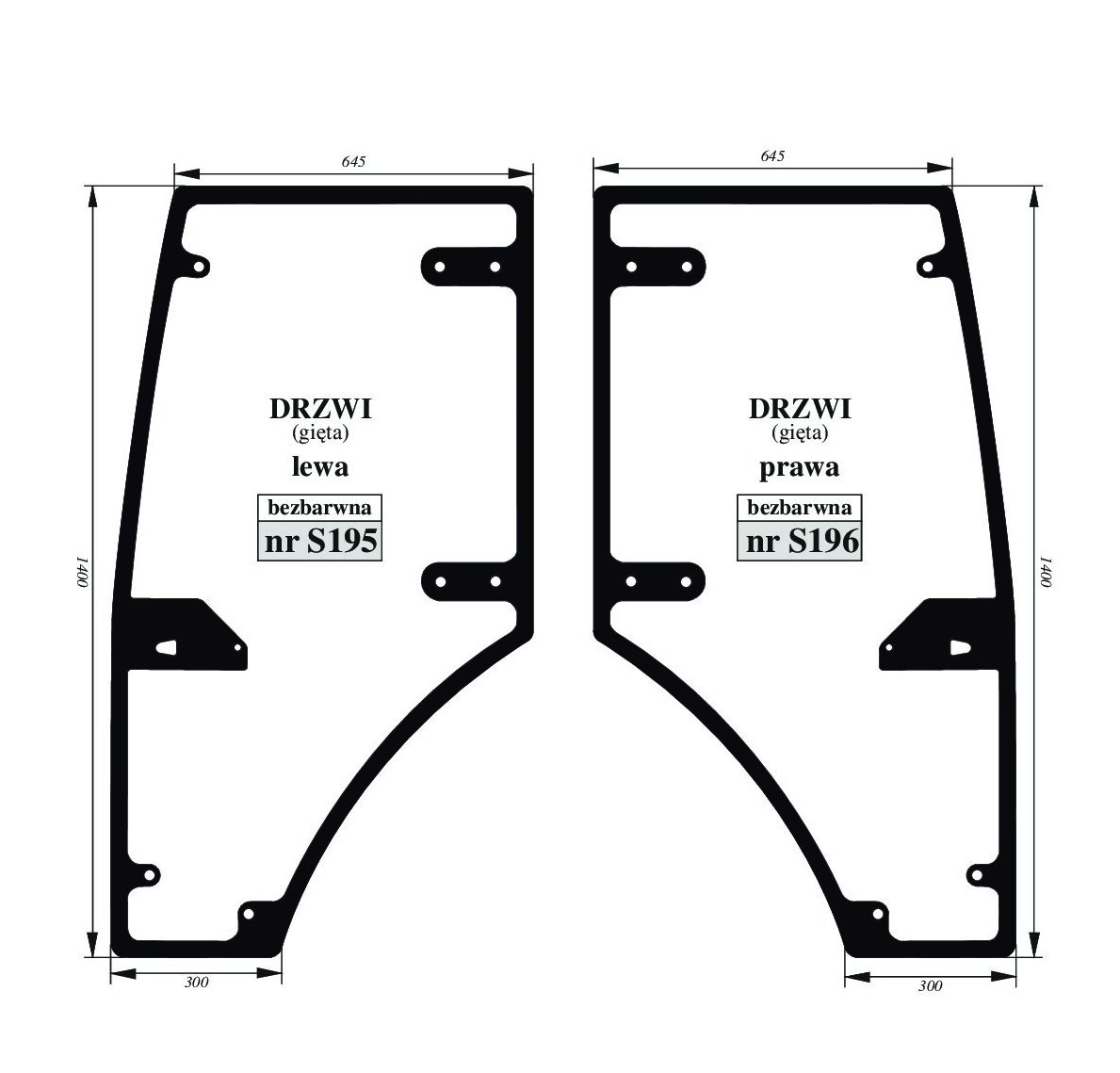 Farmtrac METAL-FACH 80,535,555 - DRZWI L/P S195/S196