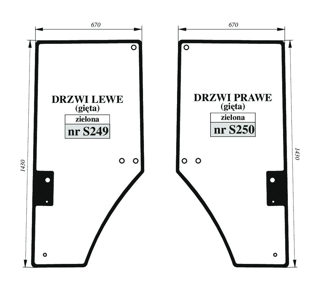John Deere 7200,7210,7400,7610,7700,7810 DRZWI L/P S249/S250