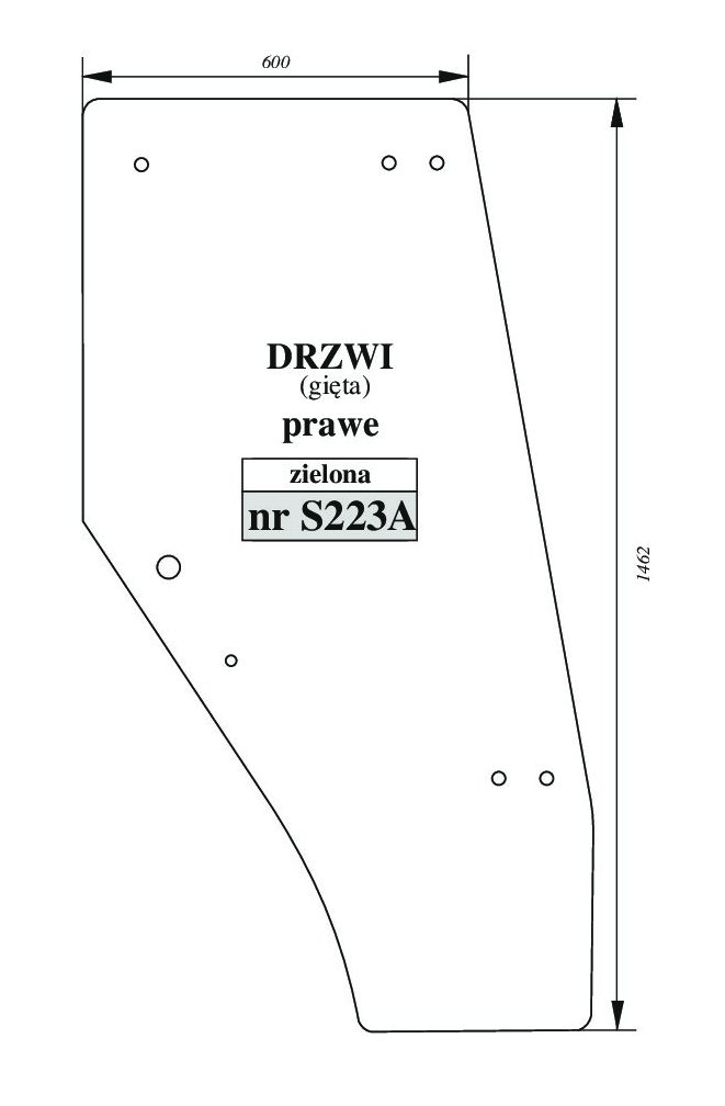 Landini Blizard 50 60 65 75 85 95 - DRZWI PRAWE S223A