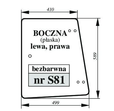 Fendt 240S FARMER - szyba boczna lewa,prawa BOK L/P S81