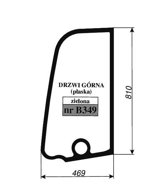 szyba Volvo EC15D-EC27D - DRZWI GÓRA B349