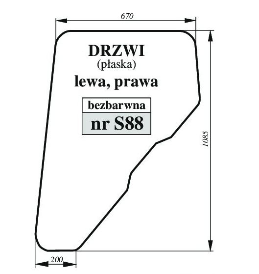 John Deere 3100, 3200, Renault Ceres 65 70 75 - DRZWI L/P S88