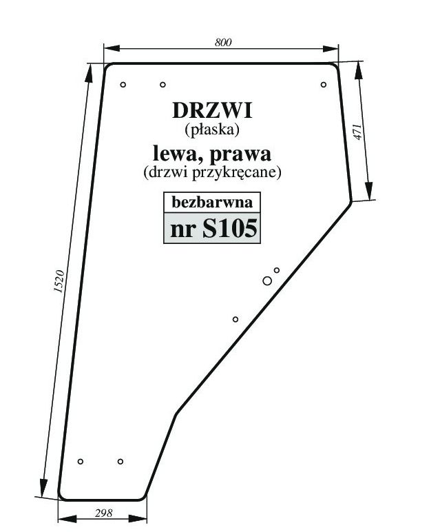 John Deere 3110, 3210 Renault Ceres 320 325 - DRZWI L/P S105