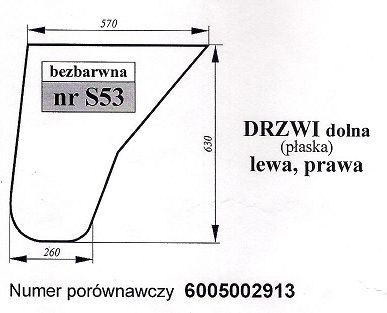 RENAULT MX ME MA MS PE PA PS PX - szyba dolna lewa, prawa S 53
