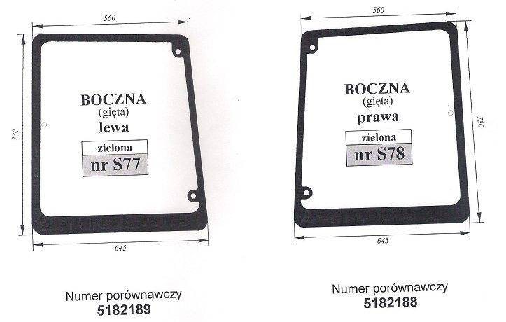 Case JX70U Ford4635 New Holland TL70A boczna lewa,prawa S 77 S 78
