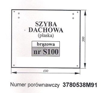 Massey Ferguson 4200,4300 - szyba dachowa S 100