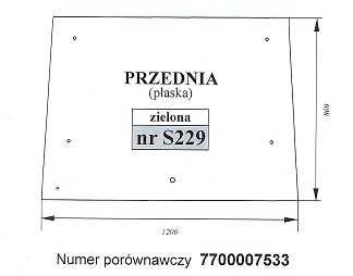 szyba Renault kabina RS- przednia S 229