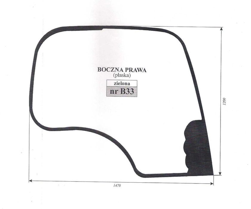 szyba JCB  8025ZTS, 8026CTS  JZ 140,141 - szyba B 33