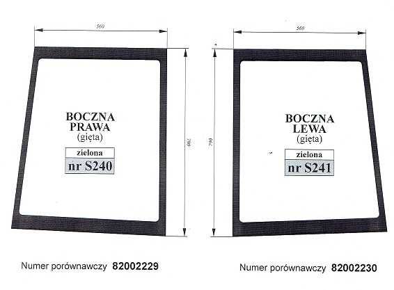 szyba Fiat L Ford 4635 New Holland TL 100 boczna S 240 S 241
