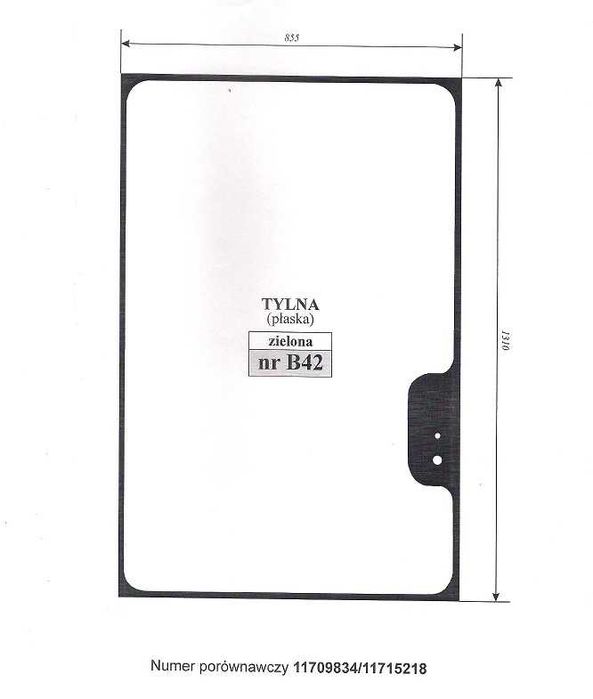 Volvo BL61 BL70 BL 71 SZYBA tylna B 42