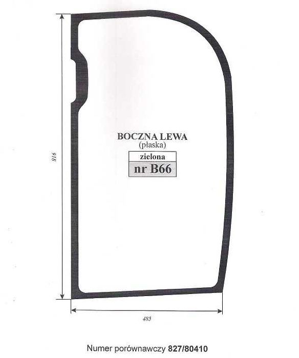 szyba JCB 8025   8030 - boczna lewa B 66