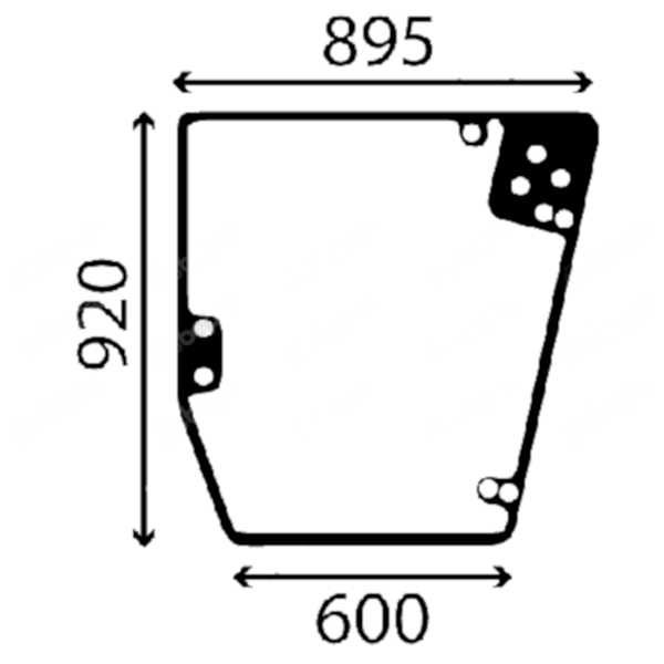 John Deere kombajn 6610, 6650,6710,6750, 6810 - OKNO PRAWE NR637 BEZ SITODRUKU