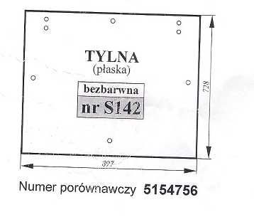 szyba Fiat F100 F110 F115 F120 F130 F140 - tylna S 142