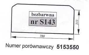 szyba Fiat F100 F110 F115 F120 F130 F140 - tylna dolna S 143