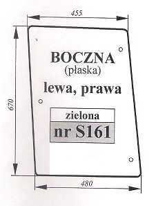 Case CS110,CS120,CS130,CS150, New Holland, Steyr - szyba S 161