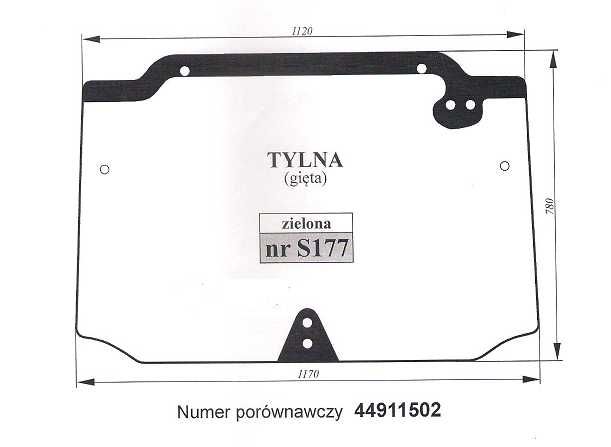 szyba New Holland T4000 TN-D TN-S TN-DA TN-SA - tylna S 177