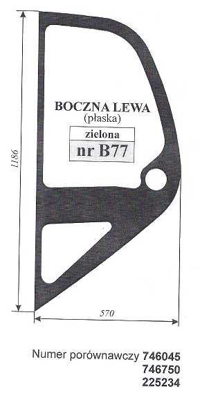 Manitou MT 523, 620, MHT 780, 860, MLT 526, 630, 730 - szyba B 77